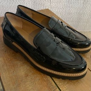 Franco Sarto Cedra black patent leather loafers - size 6.5
